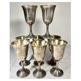 8 sterling silver goblets --total weight 36.2 oz.