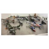 Group of military plane models