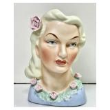 Vintage Napco lady head vase 5" Gloria Swanson