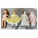 4 collectible dolls