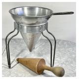 Vintage Wearever aluminum cone ricer w/pestle
