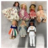 7 collectible dolls