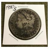 1880-S Morgan silver dollar