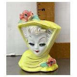Lady head vase wall pocket