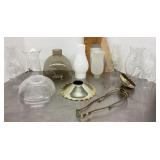 Glass lamp chimneys and lamp parts