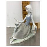 Lladro "Shepherdess with Dove" porcelain figure