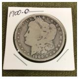 1900-O Morgan silver dollar