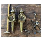 Pair of brass electric lanterns