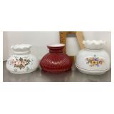 3 glass lamp shades