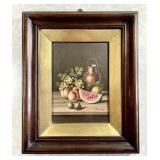 Original Italian oil on canvas still life 9x11