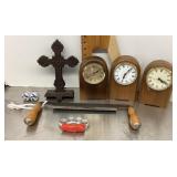 Clean up lot with clocks, draw knife, etc.