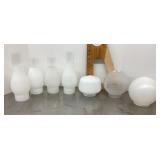 Glass lamp chimneys and globes