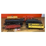 6 Lionel pre-war train cars and transformer
