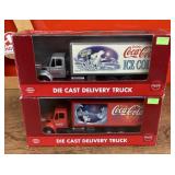 2 Coca-Cola diecast delivery trucks
