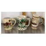 3 Anheuser Busch steins
