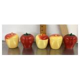 Vintage apple and strawberry sugar bowls