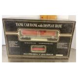 Budweiser tank car bank with display base