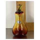Rainbow amberina glass pear