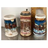 3 Budweiser steins