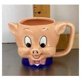 1989 ceramic Porky Pig mug