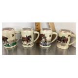 4 Budweiser steins