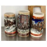 3 Budweiser steins
