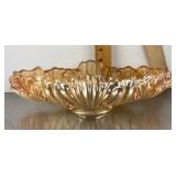 Carnival glass console bowl