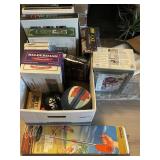 Box of games, metal detector, puzzle, etc.
