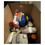 Large box with household chemicals