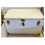 Old metal trunk painted white 36x20x22" tall