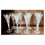 4 pair of Waterford crystal wine flutes