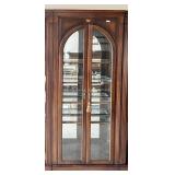 Lighted mirror back curio cabinet 34x80x13