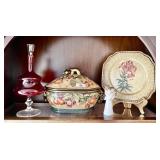 Home dï¿½cor, ruby glass decanter, Willow Tree