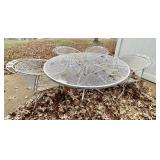 Wrought iron 54" round patio table & 4 chairs
