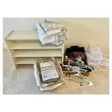 Closet shoe racks, organizers, heated blanket,