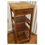 Rollaround wood kitchen caddy 15" x 34" tall