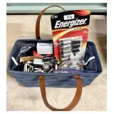 Tote bag of batteries