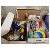 2 boxes party goods, plates, cups, napkins