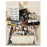 Large group of sewing notions and storage