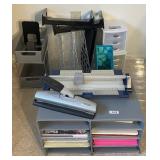 Office organizers, paper cutter, paper,