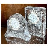 2 Waterford crystal clocks