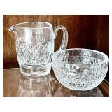 Waterford crystal sugar bowl and creamer