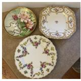 3 antique cabinet plates