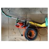Electric hedge trimmer, weed whip, cords