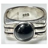 Heavy sterling silver onyx ring