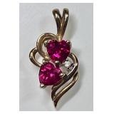 10k gold ruby pendant