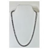 18" sterling silver necklace with clear stones