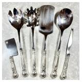 6 Gorham sterling handled serving utensils