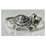 Sterling silver turtle ring