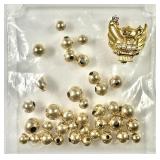 14k gold sorority pin and add-a-beads